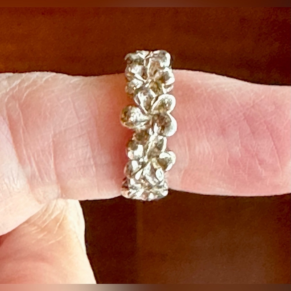 Sterling Silver 925 Hawaiian Plumeria Ring. Size about 5.25/5.5 See photos. EUC
